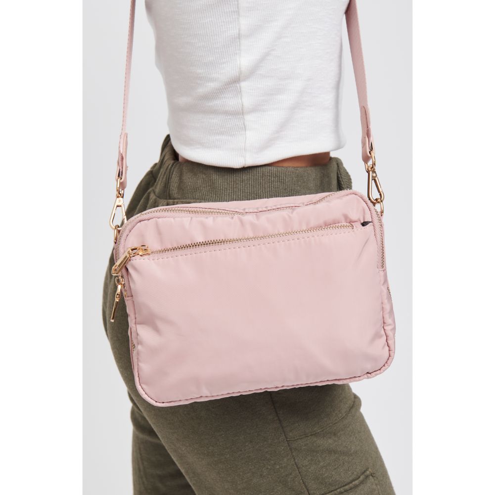 Woman wearing Mauve Sol and Selene Second Chance Backpack 841764105743 View 2 | Mauve