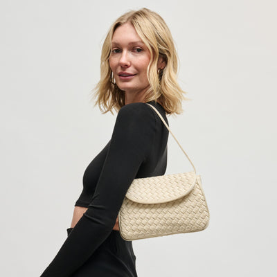Woman wearing Cream Sol and Selene Astra Shoulder Bag 841764112444 View 1 | Cream