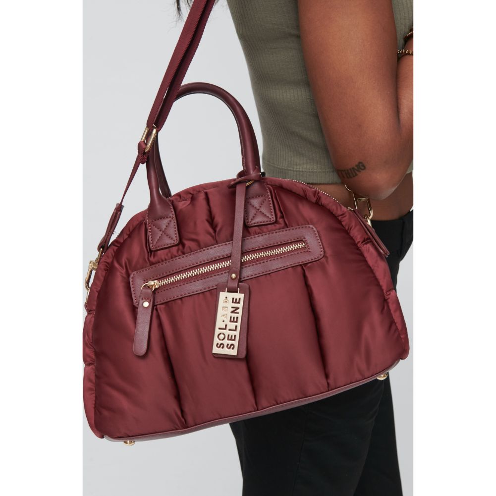 Woman wearing Burgundy Sol and Selene Flying High - Mini Satchel 841764101486 View 2 | Burgundy