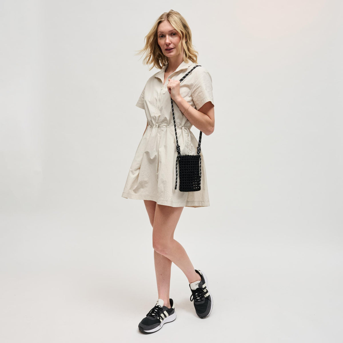 Woman wearing Black Sol and Selene Eos Cell Phone Crossbody 841764113014 View 4 | Black
