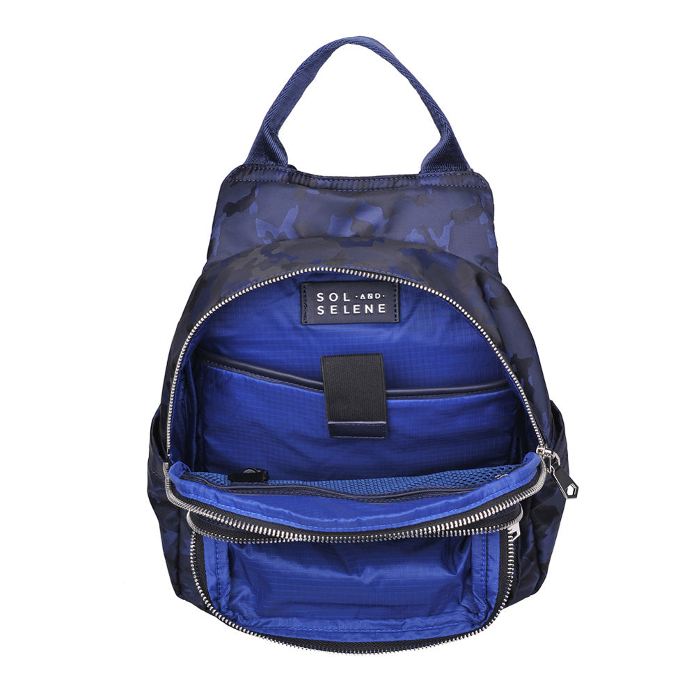 Product Image of Sol and Selene Rise & Shine Backpack 841764103770 View 4 | Navy Camo