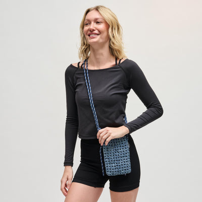 Woman wearing Denim Sol and Selene Eos Cell Phone Crossbody 841764113052 View 1 | Denim