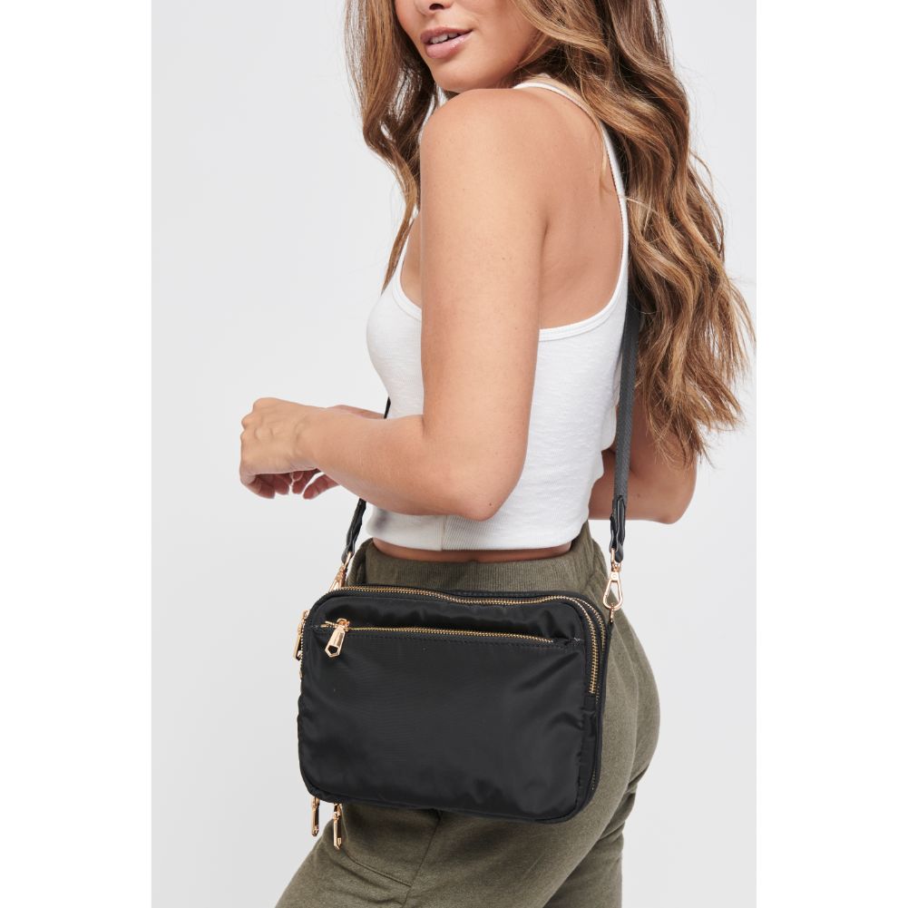 Woman wearing Black Sol and Selene Second Chance Backpack 841764105736 View 2 | Black