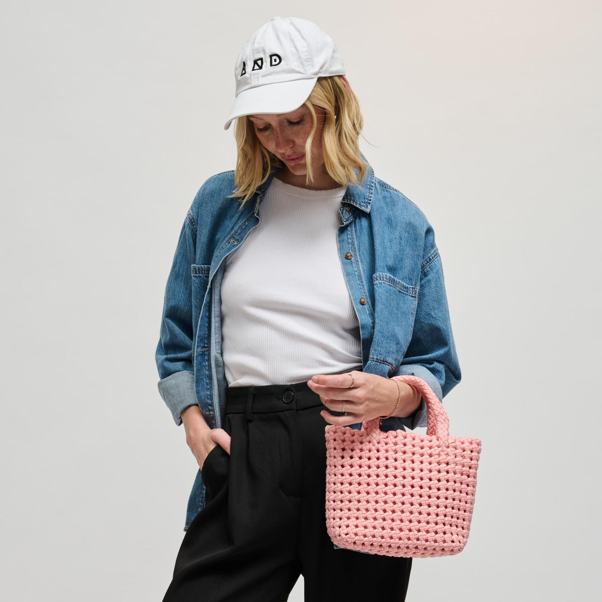 Woman wearing Blush Sol and Selene Ambrosia Small Crossbody 841764112673 View 3 | Blush
