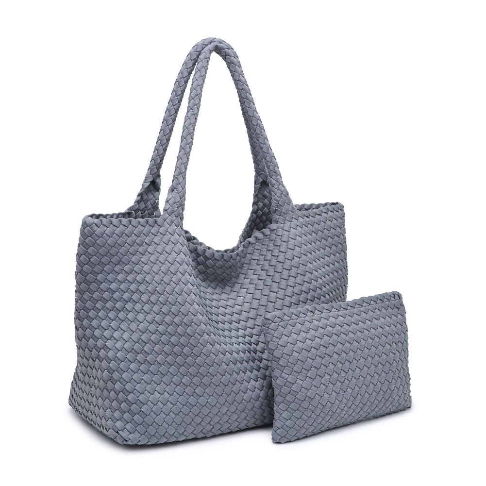 Woman wearing Grey Sol and Selene Sky's The Limit - Large Tote 841764108218 View 6 | Grey