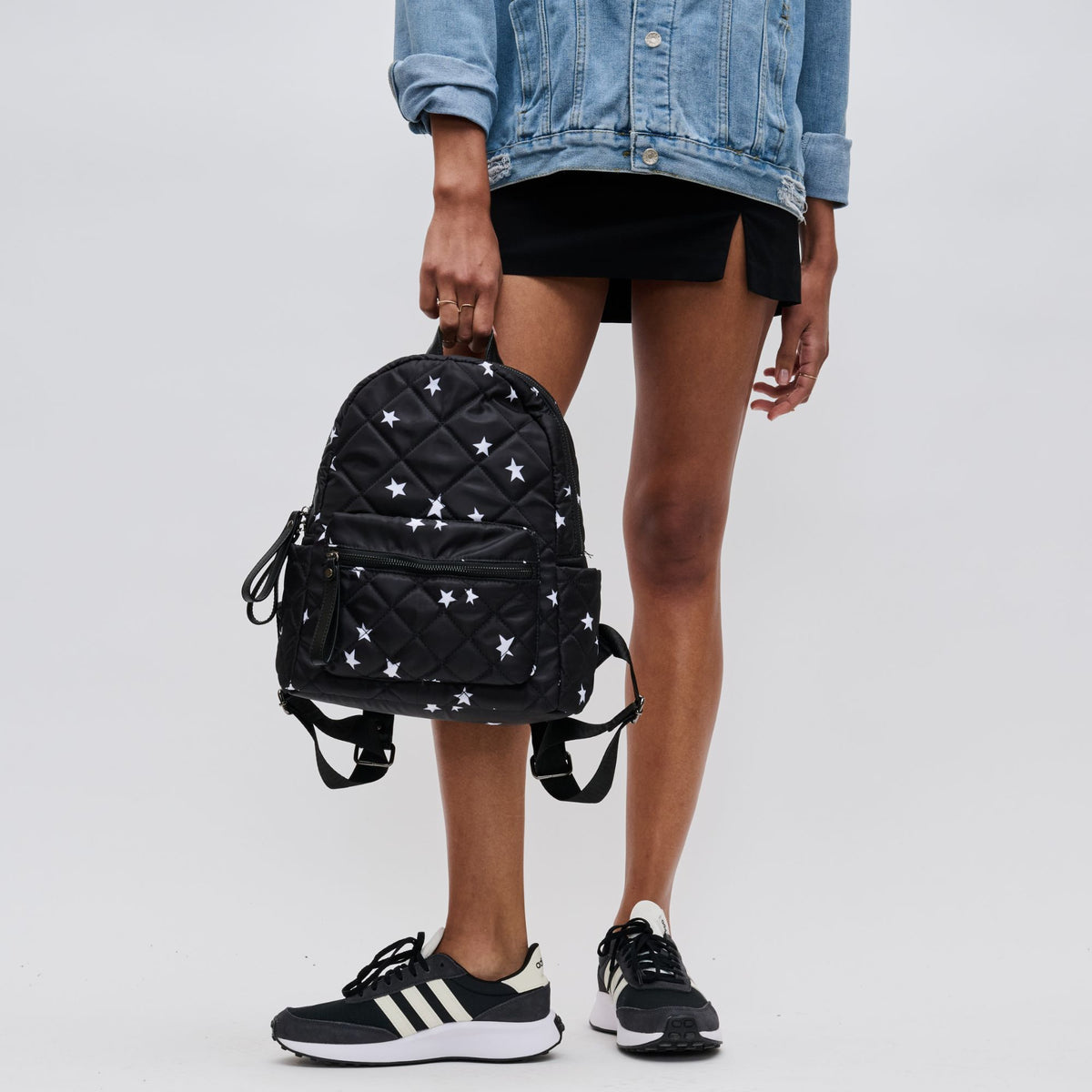 Woman wearing Black Star Sol and Selene Motivator - Small Backpack 841764106597 View 3 | Black Star