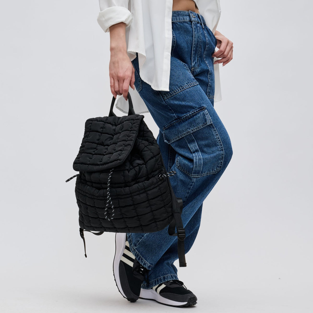 Woman wearing Black Sol and Selene Vitality Backpack 841764108492 View 4 | Black