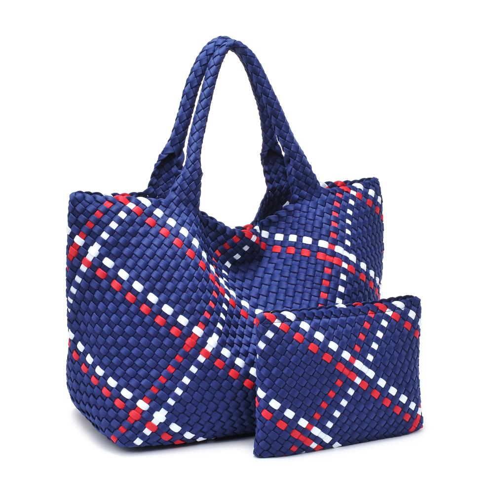 Woman wearing Americana Sol and Selene Sky's The Limit - Large Tote 841764109307 View 6 | Americana