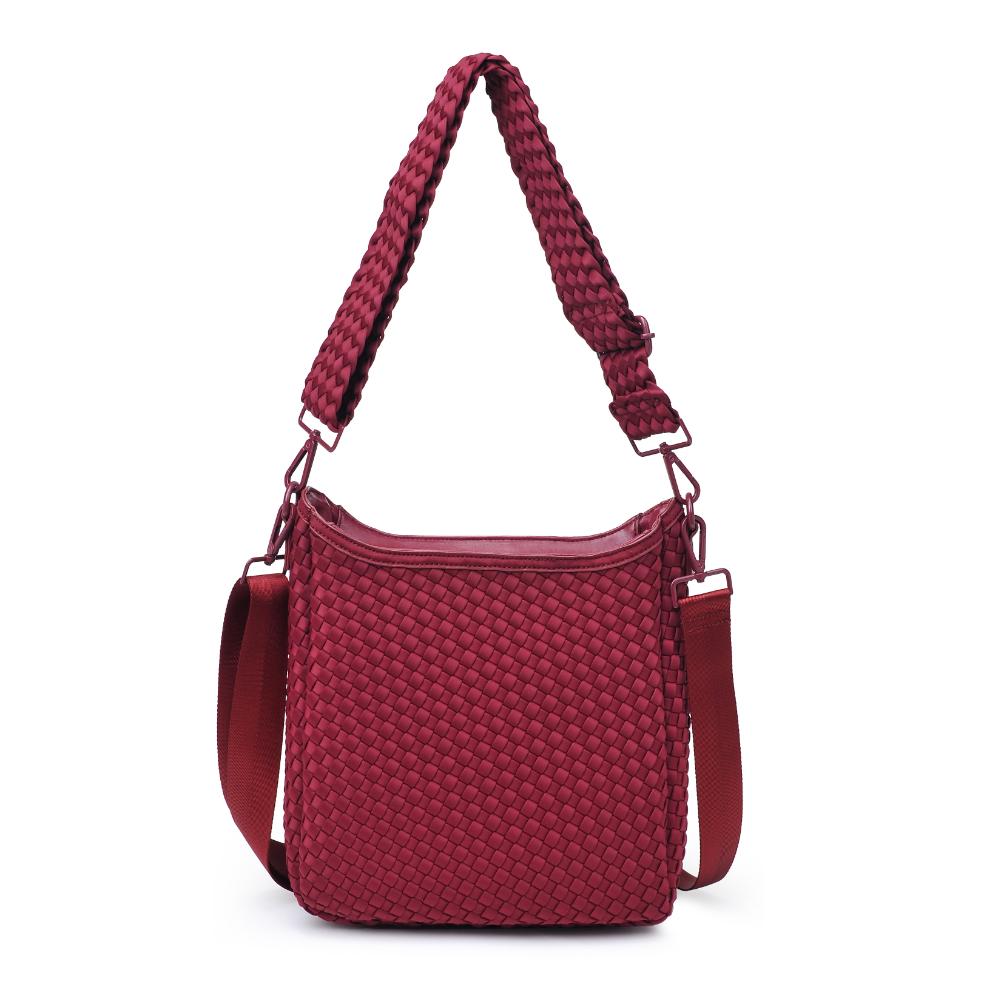 Woman wearing Wine Sol and Selene Kismet - Woven Neoprene Crossbody 841764110181 View 7 | Wine