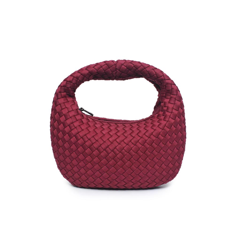 Woman wearing Wine Sol and Selene Dare to Dream - Small Woven Neoprene Clutch 841764111126 View 5 | Wine