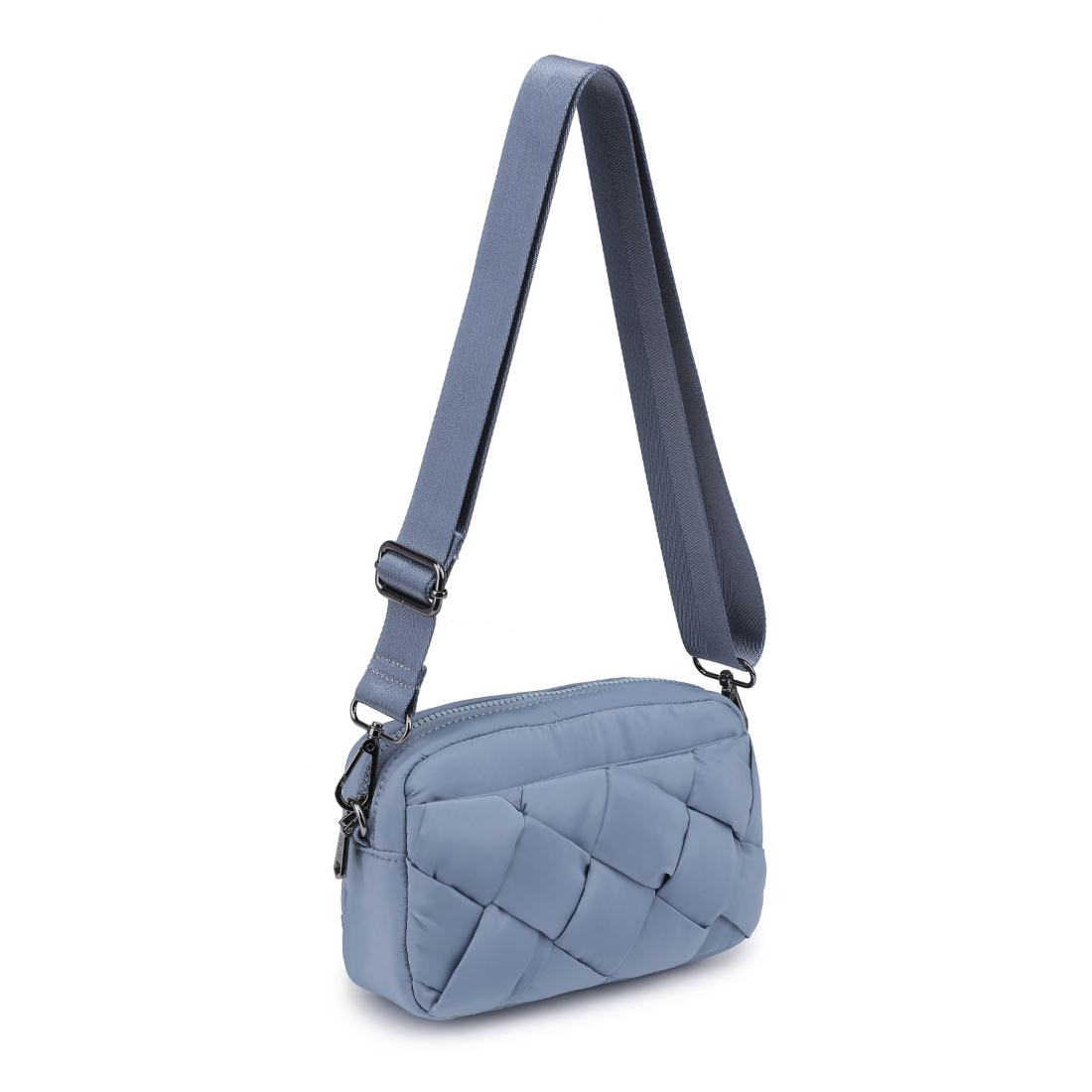 Woman wearing Slate Sky Sol and Selene Inspiration - Braided Woven Nylon Crossbody 841764111829 View 6 | Slate Sky