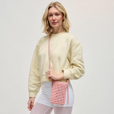 Woman wearing Blush Sol and Selene Eos Cell Phone Crossbody 841764113021 View 1 | Blush