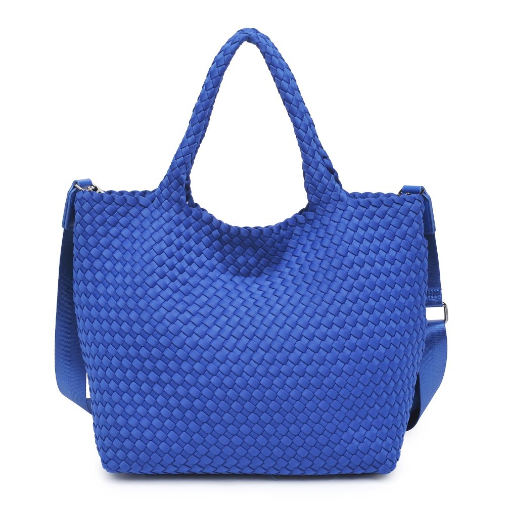 Woman wearing Royal Blue Sol and Selene Sky's The Limit - Medium Tote 841764108201 View 7 | Royal Blue