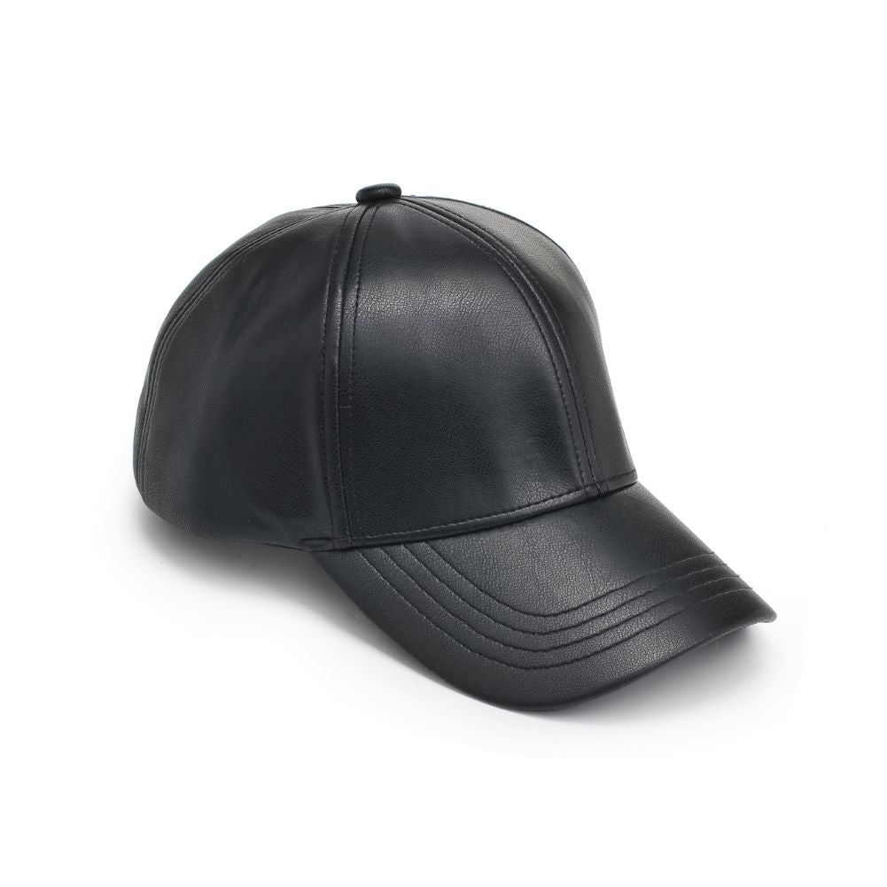 Product Image of Sol and Selene Vegan Leather Baseball Hat Baseball Cap 818209014748 View 1 | Black