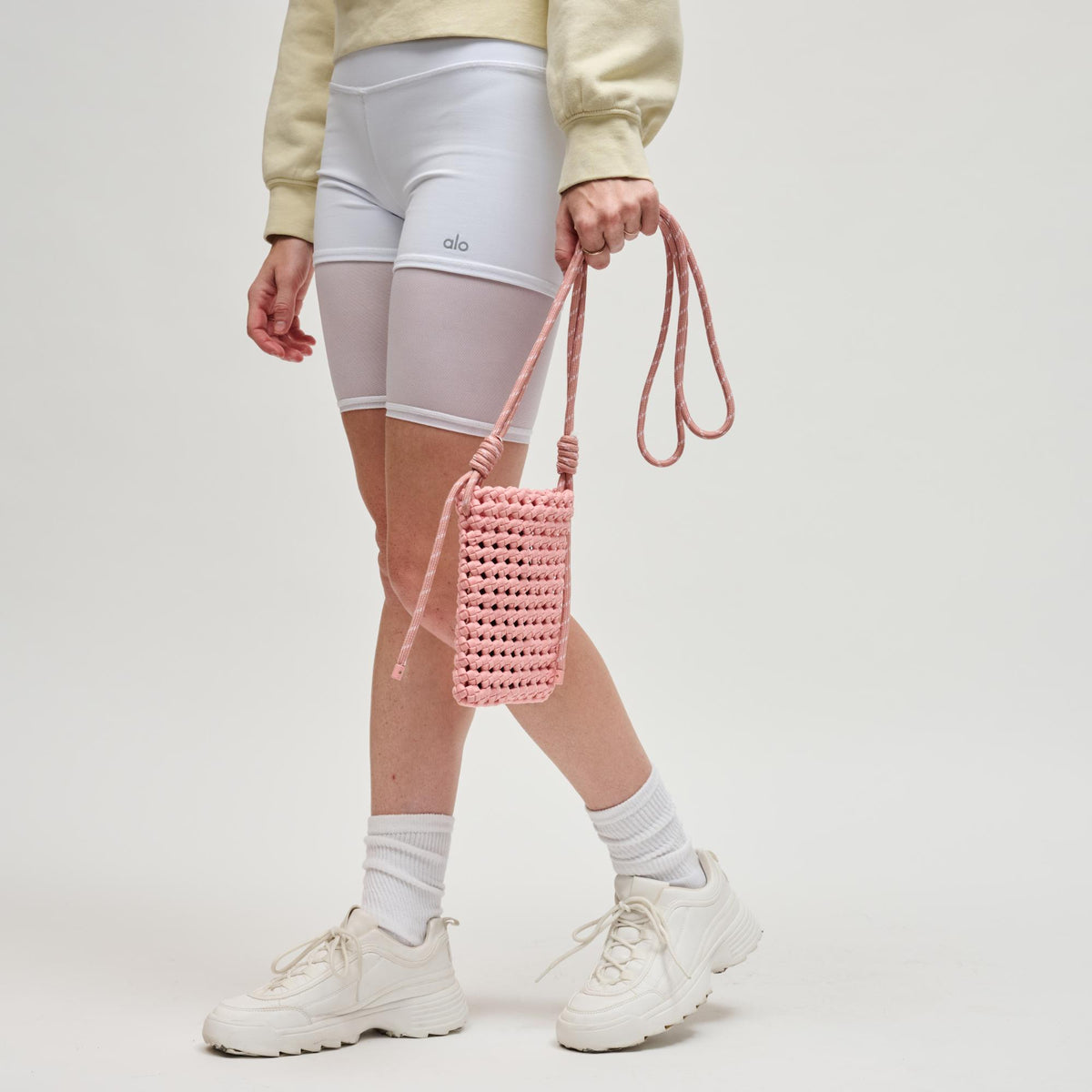 Woman wearing Blush Sol and Selene Eos Cell Phone Crossbody 841764113021 View 3 | Blush