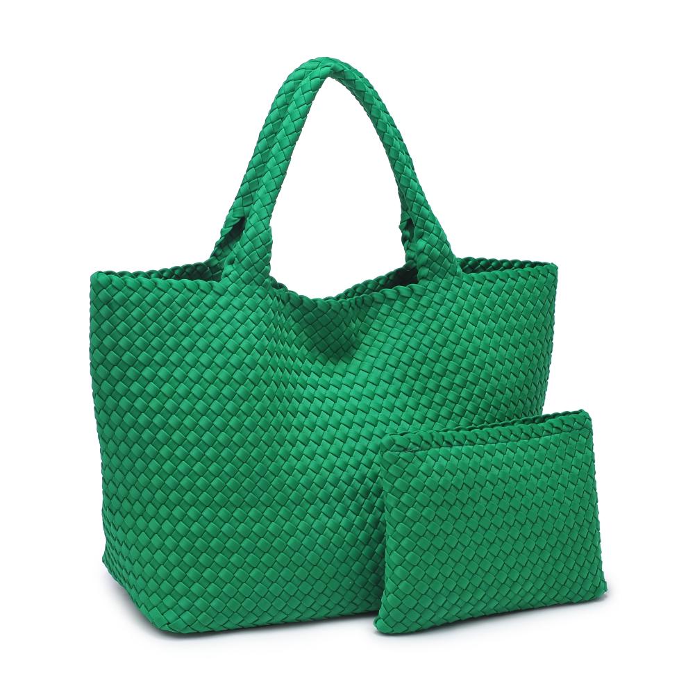 Woman wearing Kelly Green Sol and Selene Sky's The Limit - Large Tote 841764108898 View 6 | Kelly Green