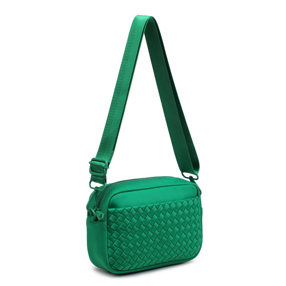 Woman wearing Kelly Green Sol and Selene Inspiration - Woven Neoprene Crossbody 841764109208 View 6 | Kelly Green