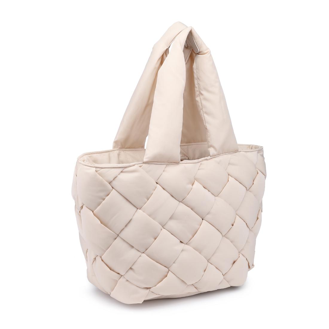 Woman wearing Cream Sol and Selene Intuition East West Tote 841764111843 View 6 | Cream