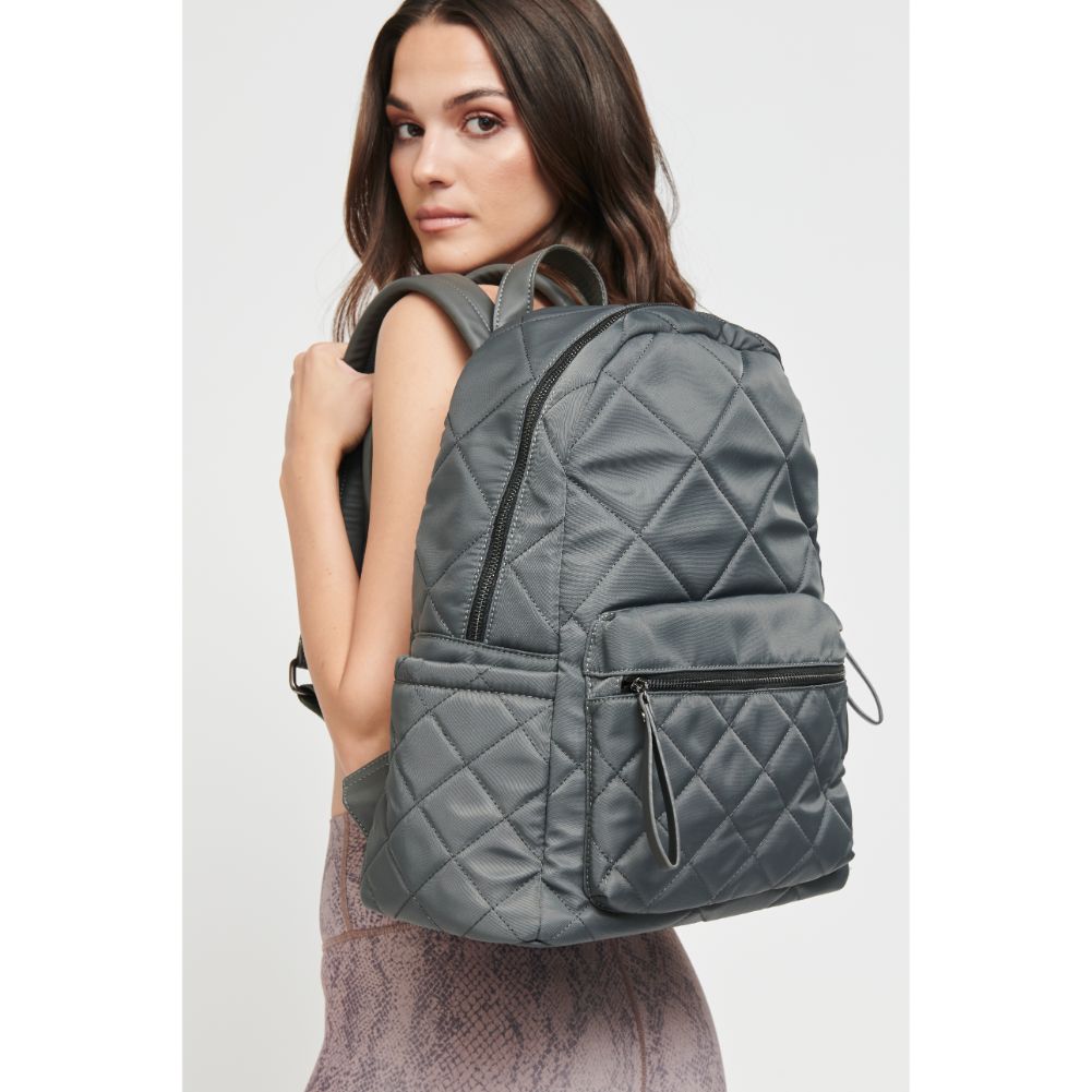 Woman wearing Charcoal Sol and Selene Motivator - Medium Backpack 841764100861 View 2 | Charcoal