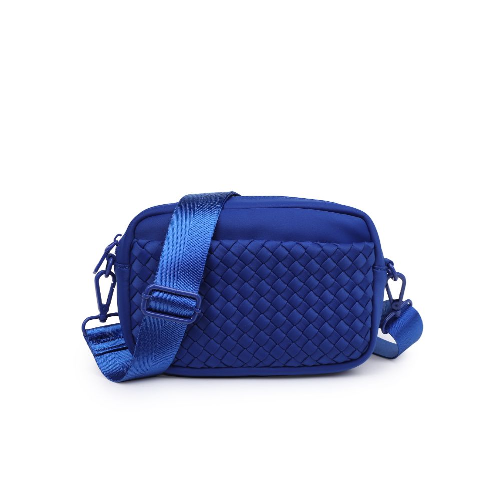 Woman wearing Royal Blue Sol and Selene Inspiration - Woven Neoprene Crossbody 841764108362 View 5 | Royal Blue