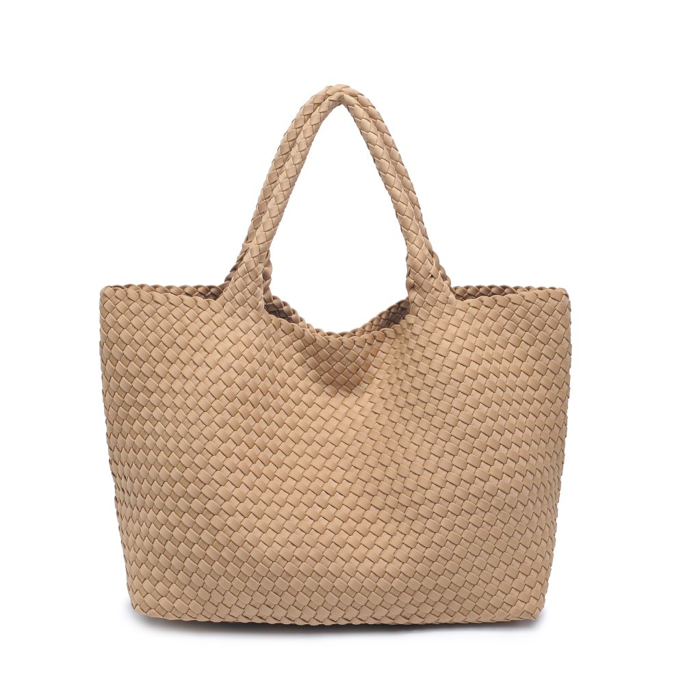 Woman wearing Nude Sol and Selene Sky's The Limit - Large Tote 841764107839 View 7 | Nude