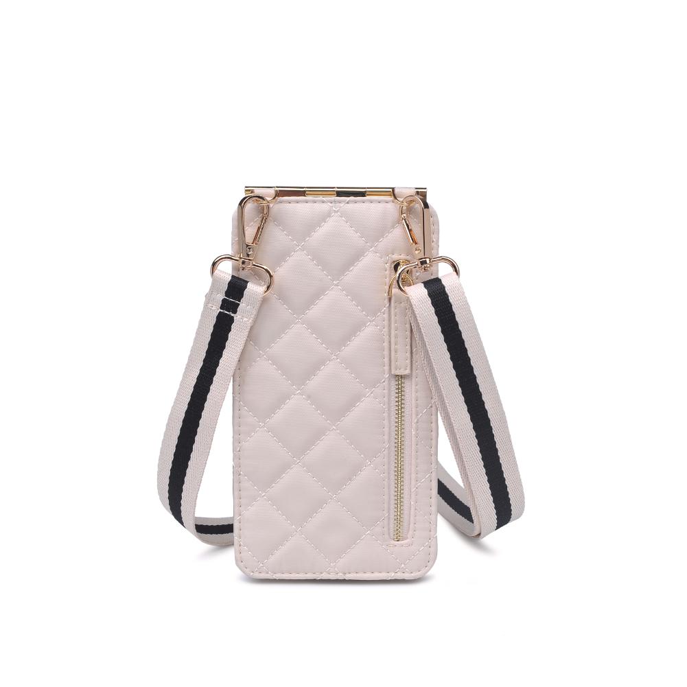 Woman wearing Cream Sol and Selene Duality - Quilted Cell Phone Crossbody 841764109352 View 7 | Cream