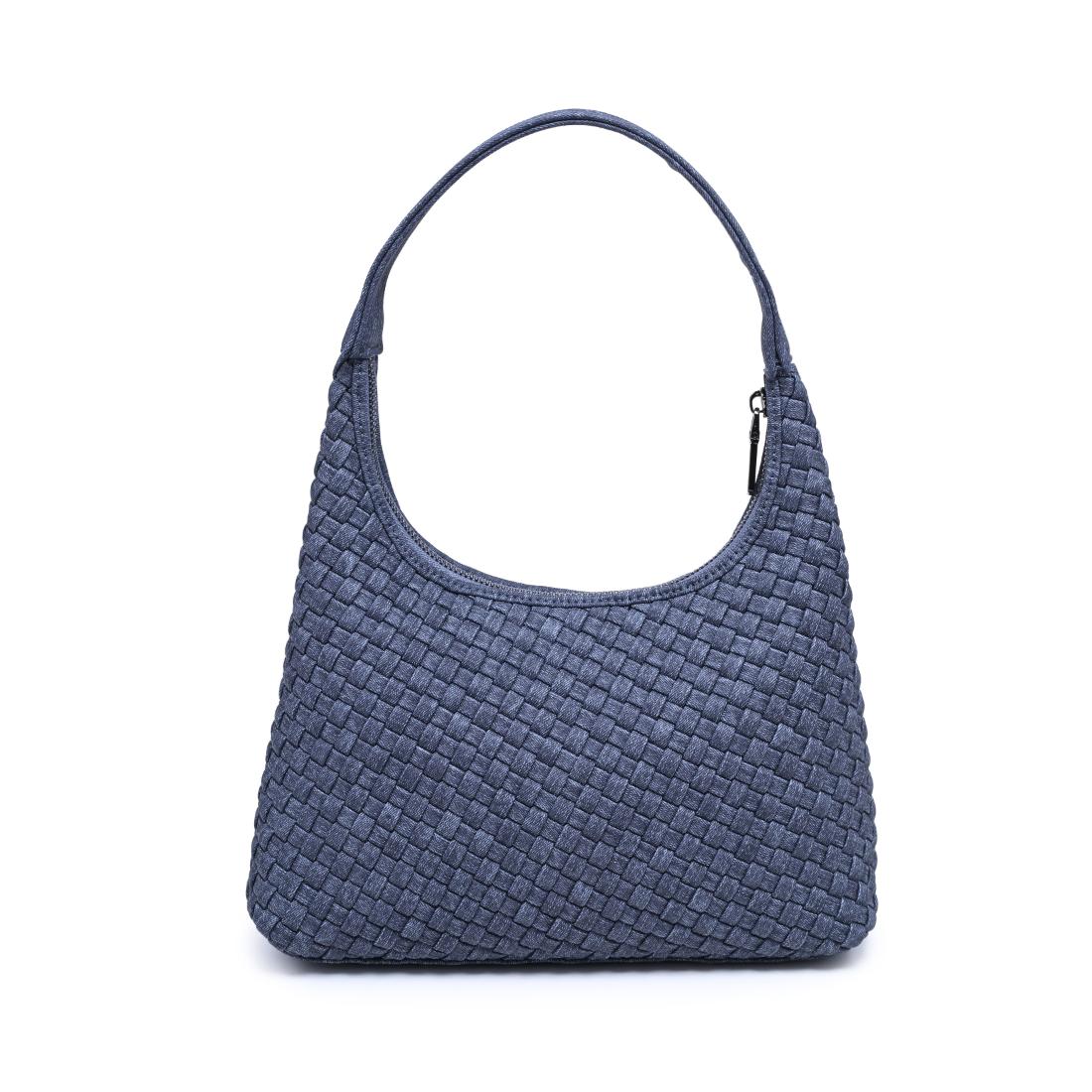 Product Image of Sol and Selene Harmonia - Woven Vegan Leather Shoulder Bag 841764112550 View 3 | Dark Denim