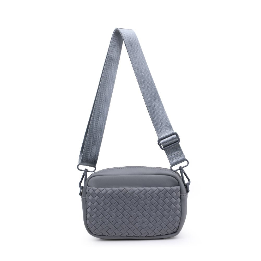 Woman wearing Grey Sol and Selene Inspiration - Woven Neoprene Crossbody 841764108348 View 7 | Grey