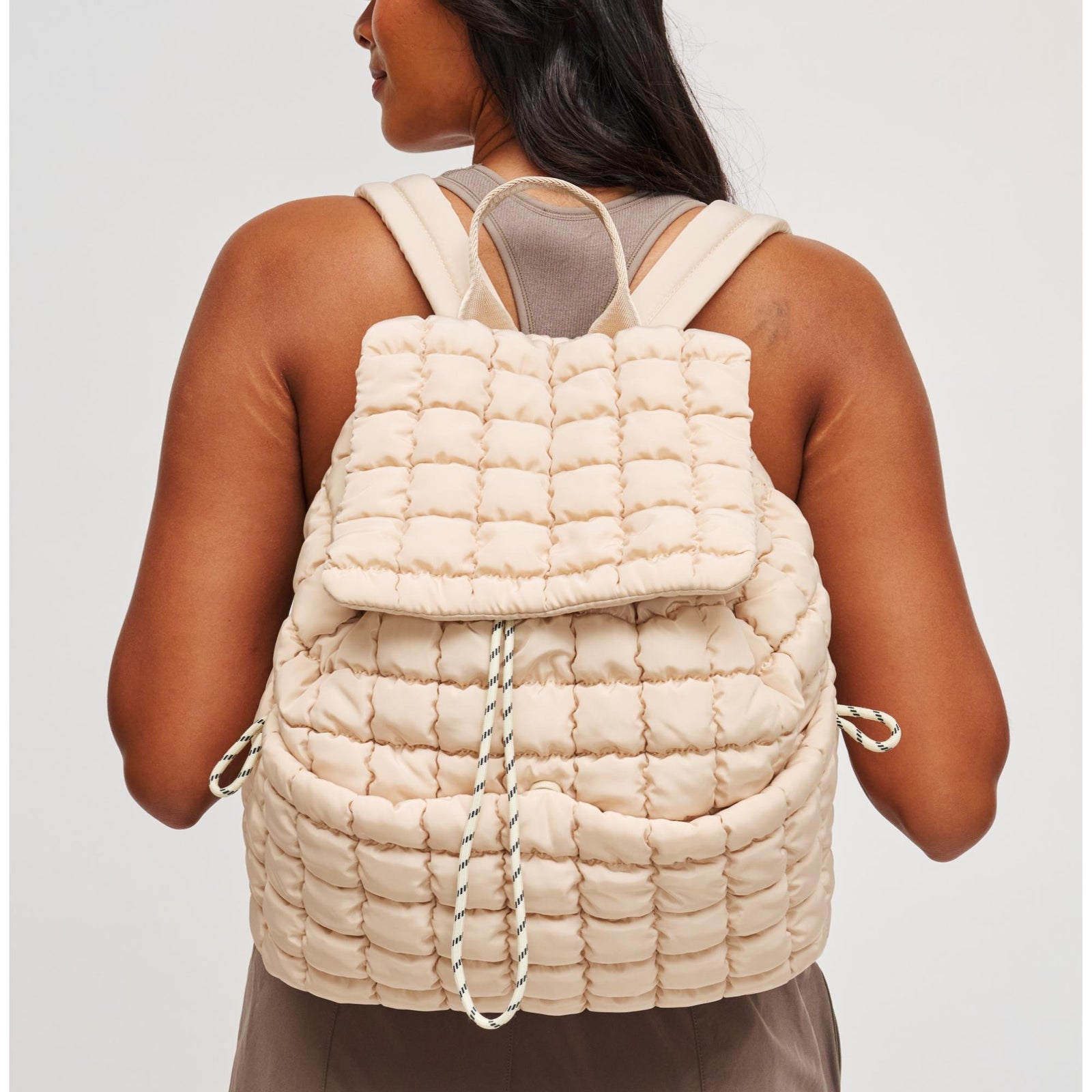 Woman wearing Black Sol and Selene Vitality Backpack 841764108492 View 1 | Black