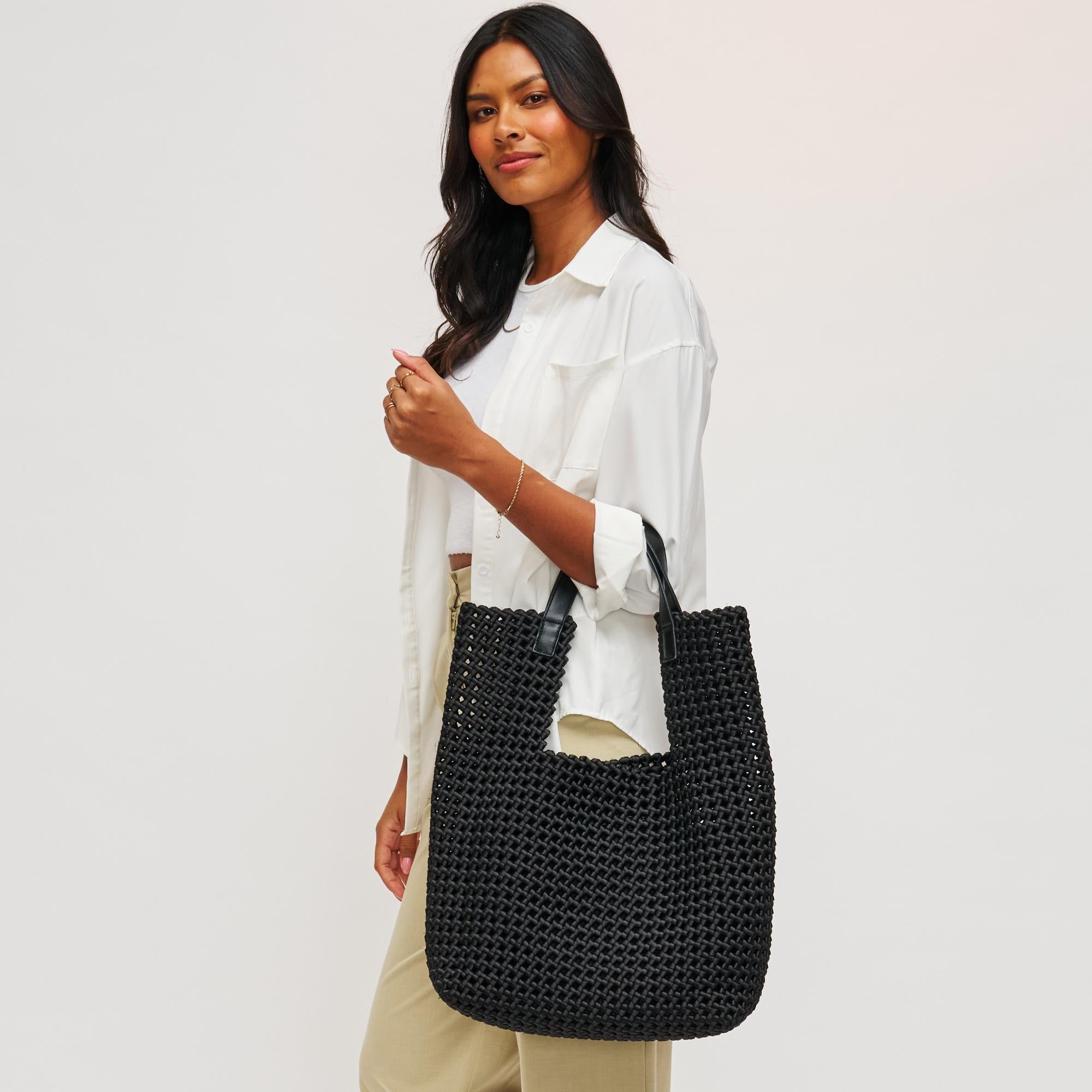 Woman wearing Black Sol and Selene Zenith Zen Tote 841764109970 View 1 | Black