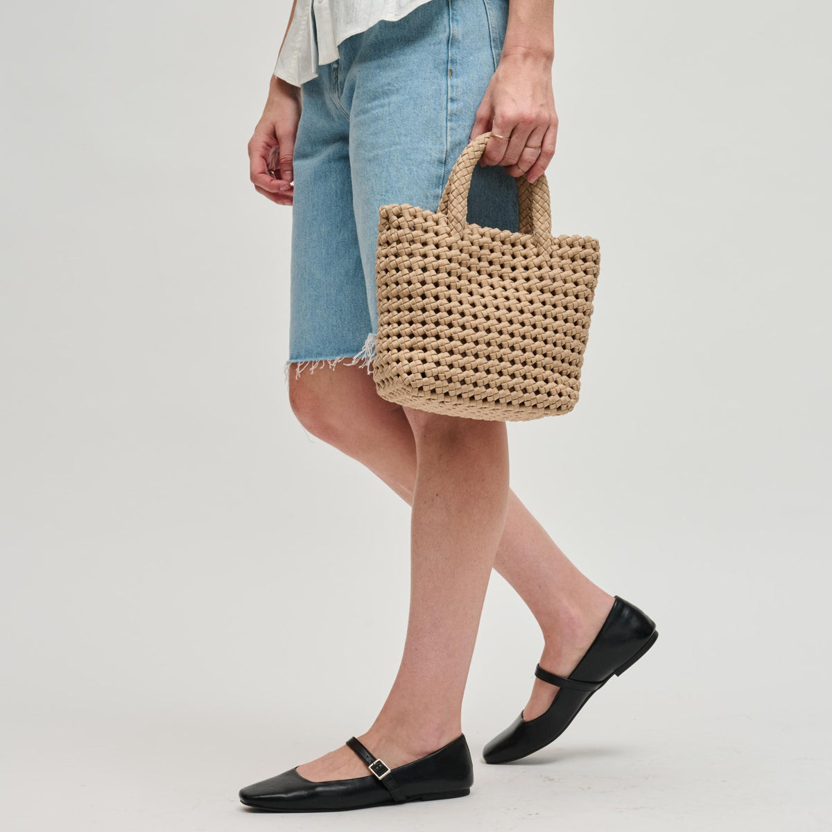 Woman wearing Nude Sol and Selene Ambrosia Small Crossbody 841764112949 View 3 | Nude