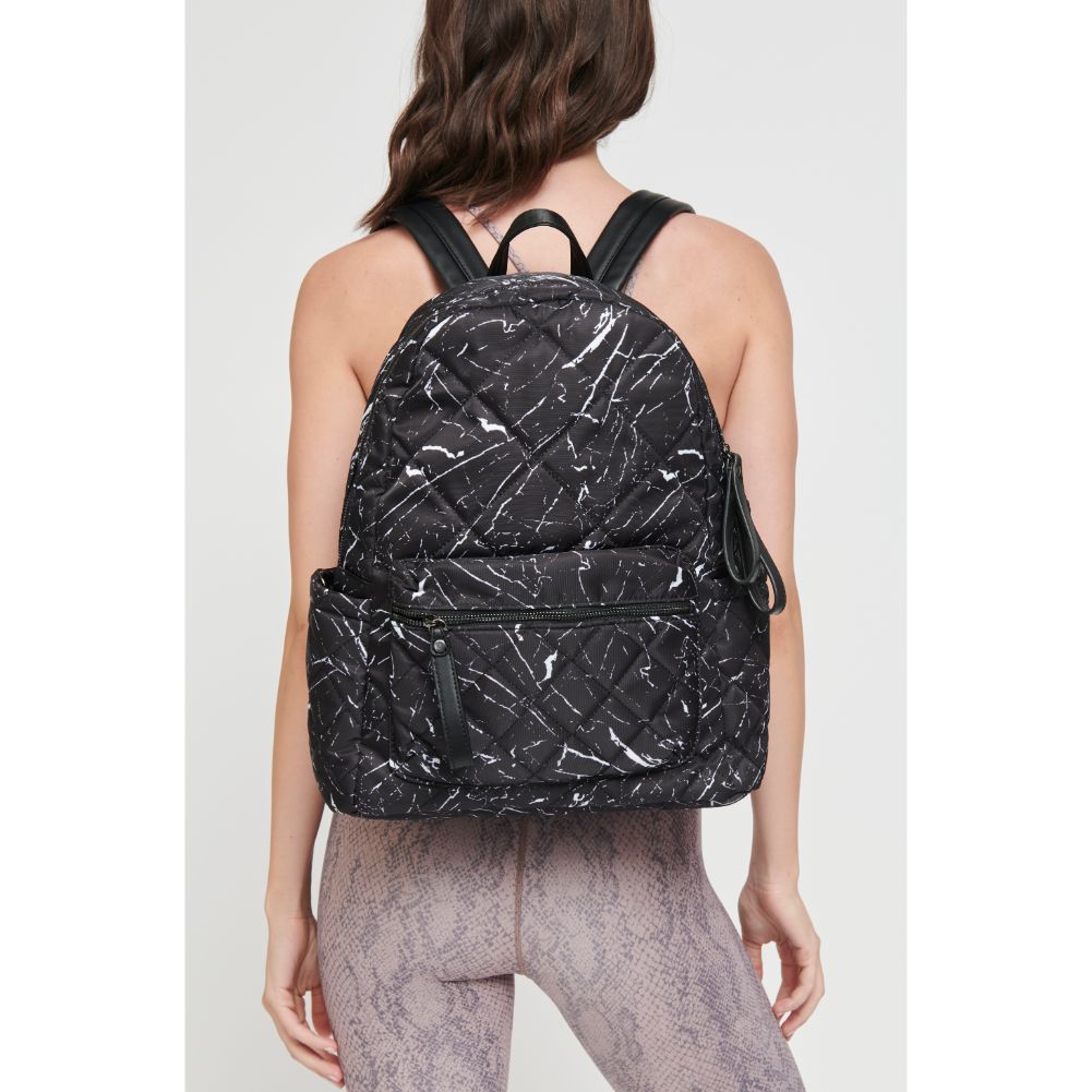 Woman wearing Black Marble Sol and Selene Motivator - Medium Backpack 841764105866 View 1 | Black Marble