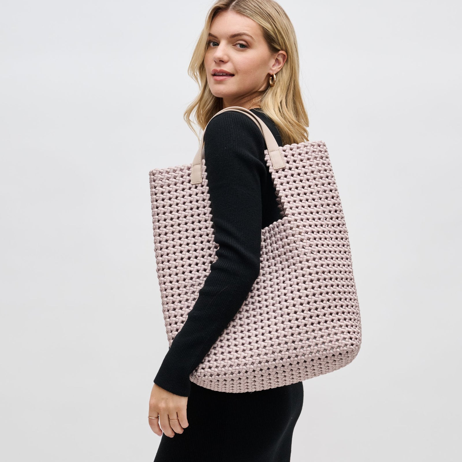 Woman wearing Black Sol and Selene Zenith Zen Tote 841764109970 View 1 | Black