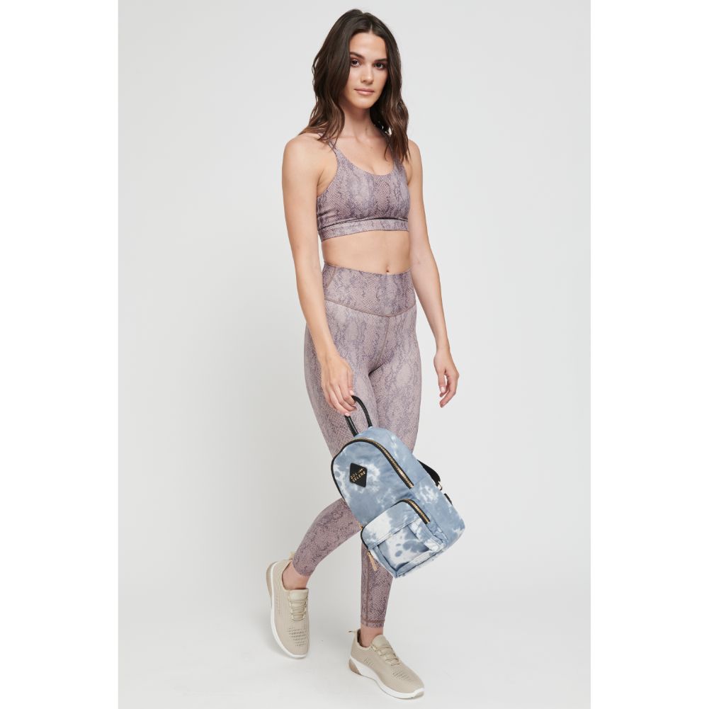 Woman wearing Cloud Grey Sol and Selene Hustle Sling Backpack 841764105552 View 3 | Cloud Grey
