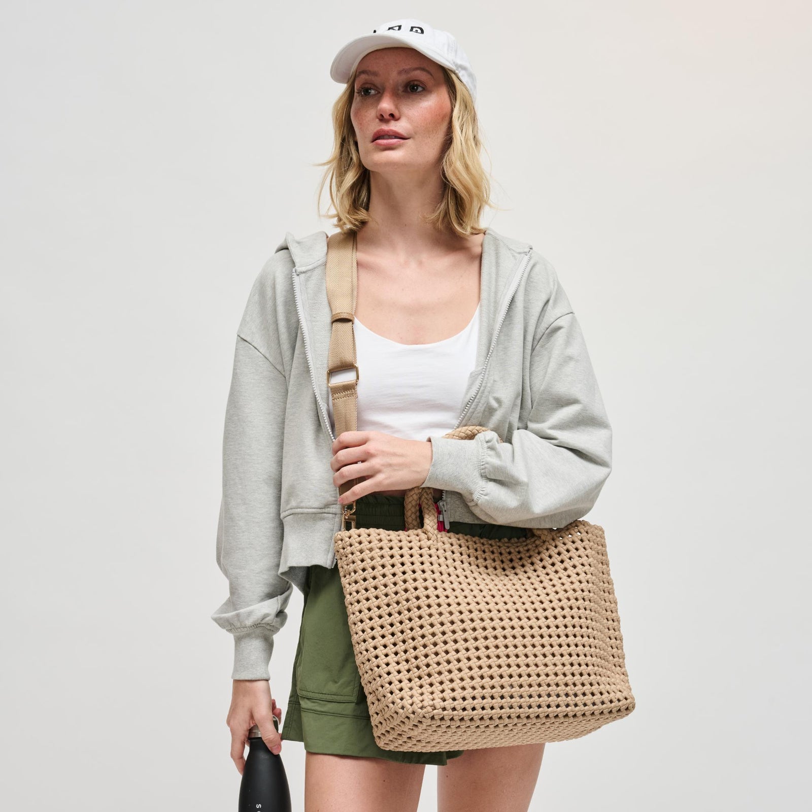 Woman wearing Black Sol and Selene Ambrosia Medium Tote 841764112734 View 1 | Black