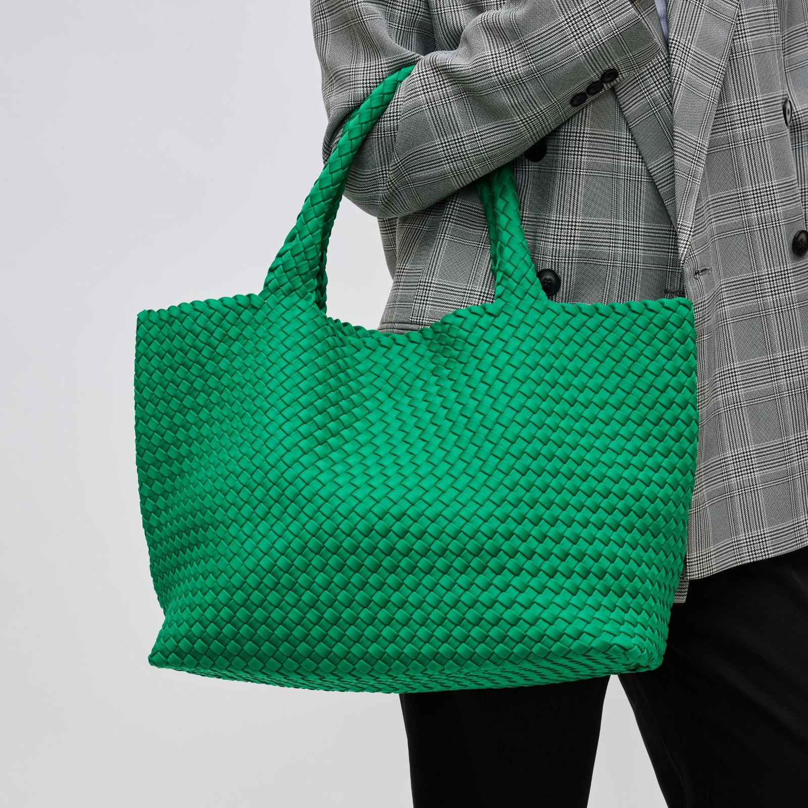 Woman wearing Nude Sol and Selene Sky's The Limit - Large Tote 841764107839 View 1 | Nude