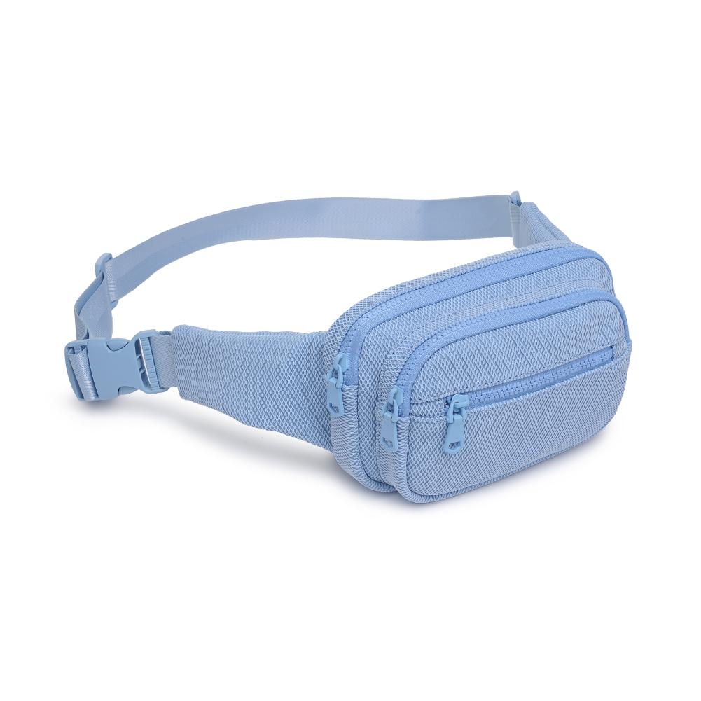 Woman wearing Sky Blue Sol and Selene Hip Hugger - Neoprene Mesh Belt Bag 841764109857 View 6 | Sky Blue