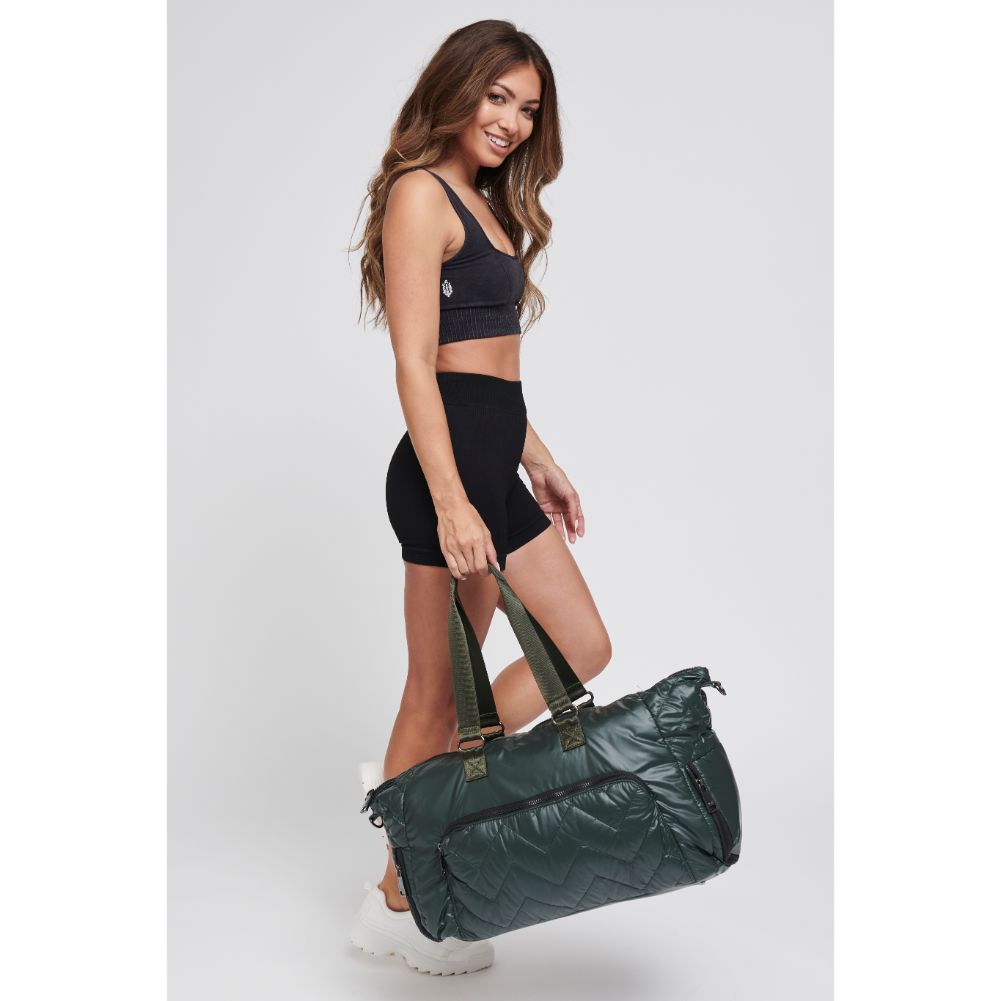 Woman wearing Olive Sol and Selene High Hopes Duffel 841764105040 View 3 | Olive
