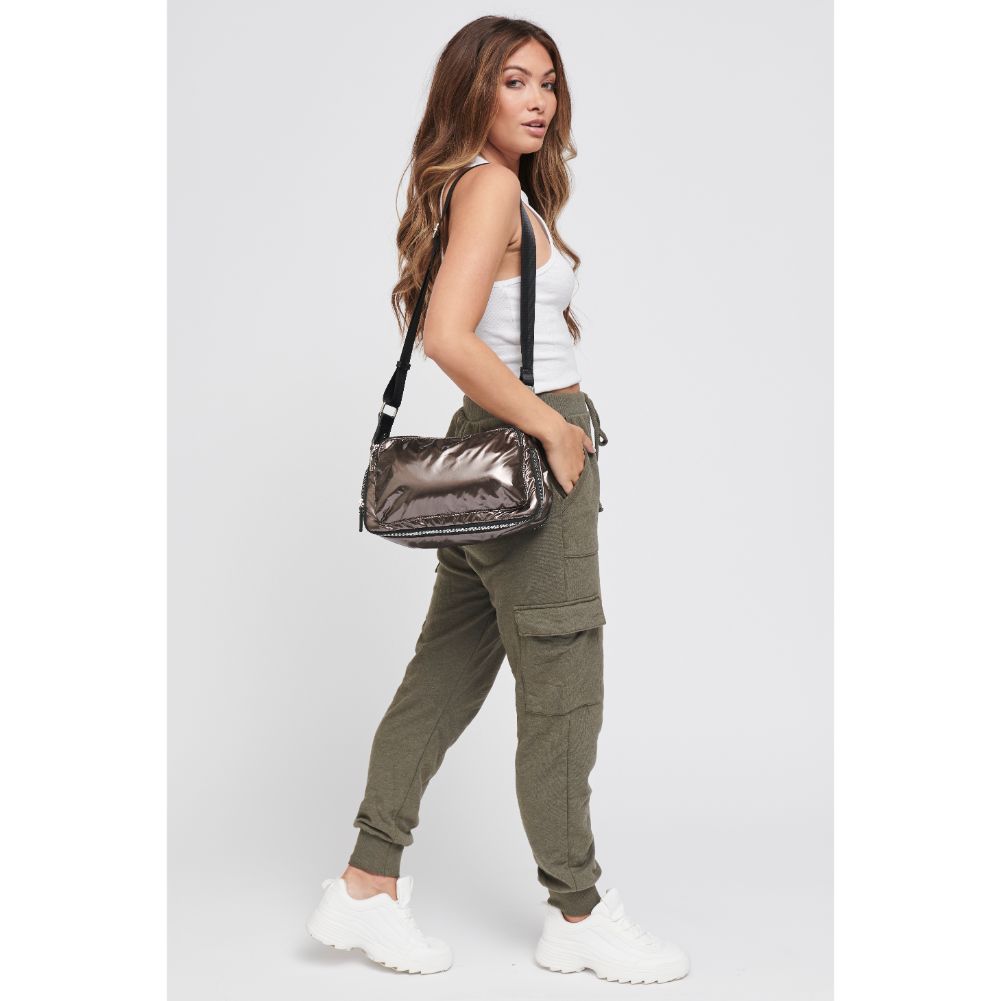 Woman wearing Bronze Sol and Selene Triumph Crossbody 841764104906 View 2 | Bronze
