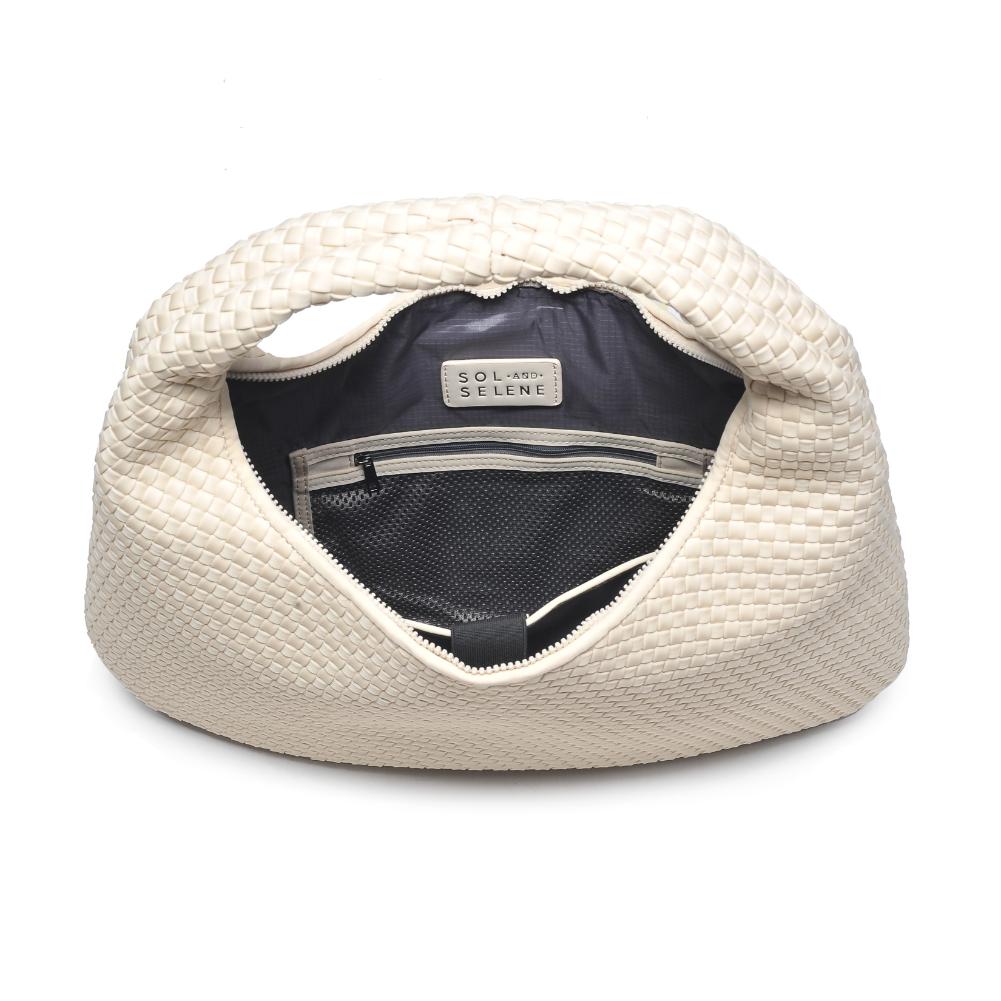 Sol and Selene Dare to Dream - Large Woven Neoprene Hobo 841764110921 View 8 | Cream