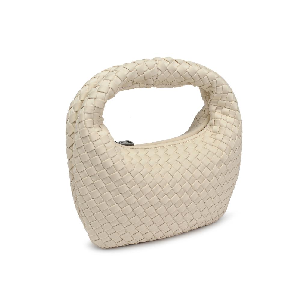 Woman wearing Cream Sol and Selene Dare to Dream - Small Woven Neoprene Clutch 841764111089 View 6 | Cream