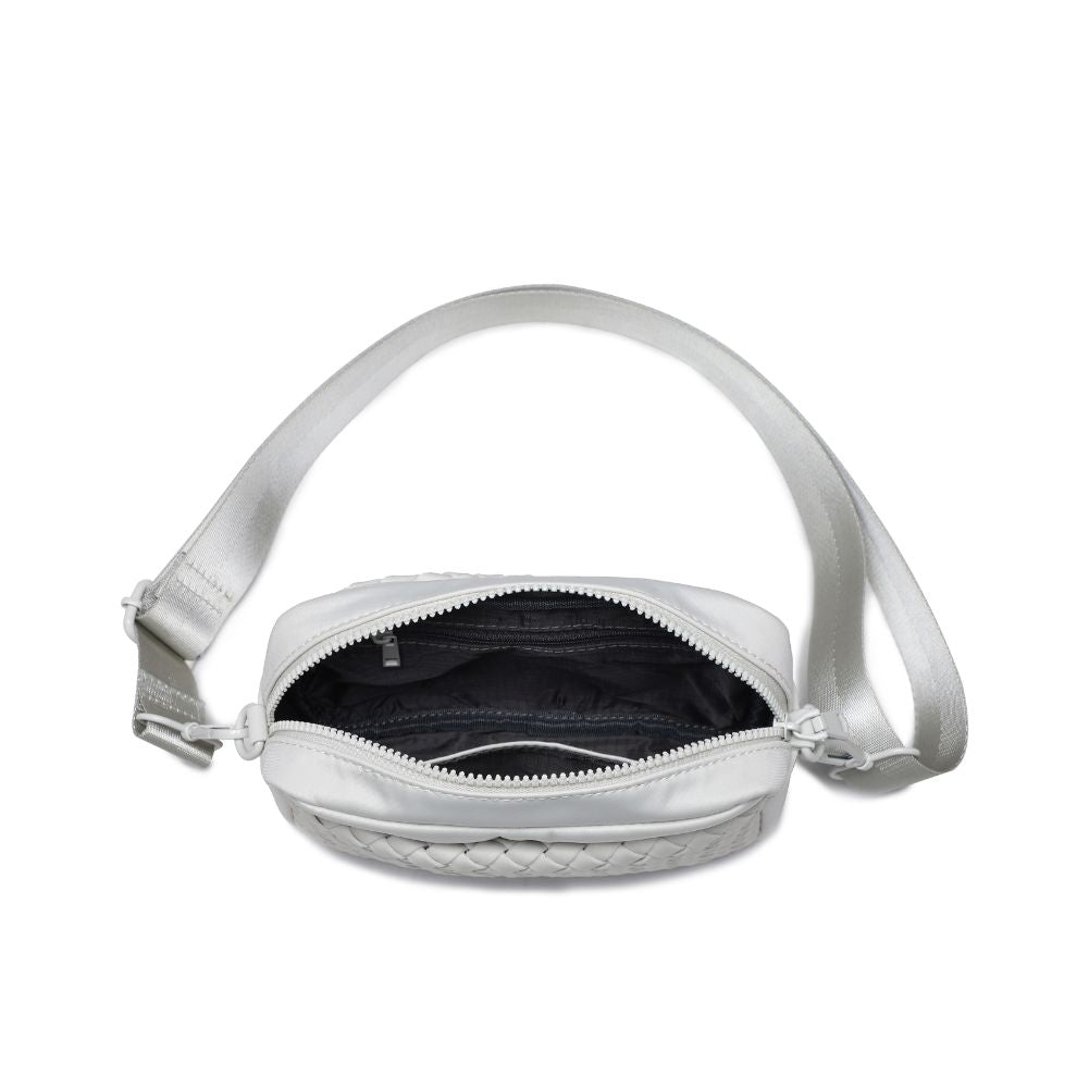 Woman wearing Bone Sol and Selene Inspiration - Woven Neoprene Crossbody 841764109215 View 9 | Bone