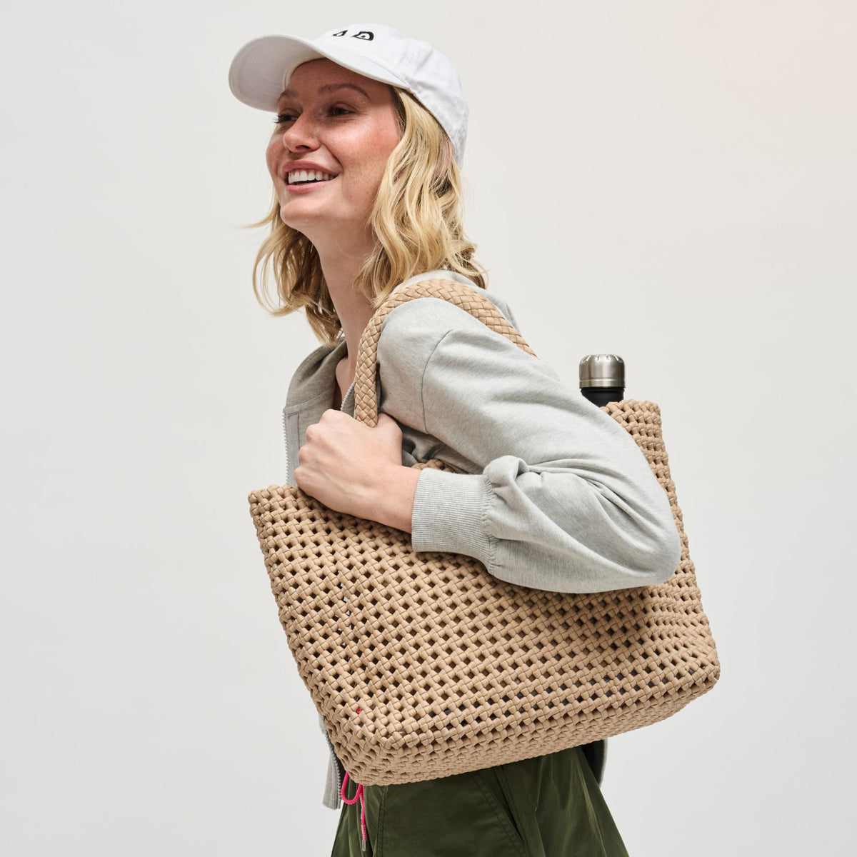 Woman wearing Nude Sol and Selene Ambrosia Medium Tote 841764112956 View 3 | Nude