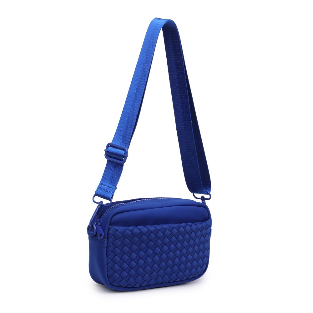 Woman wearing Royal Blue Sol and Selene Inspiration - Woven Neoprene Crossbody 841764108362 View 6 | Royal Blue
