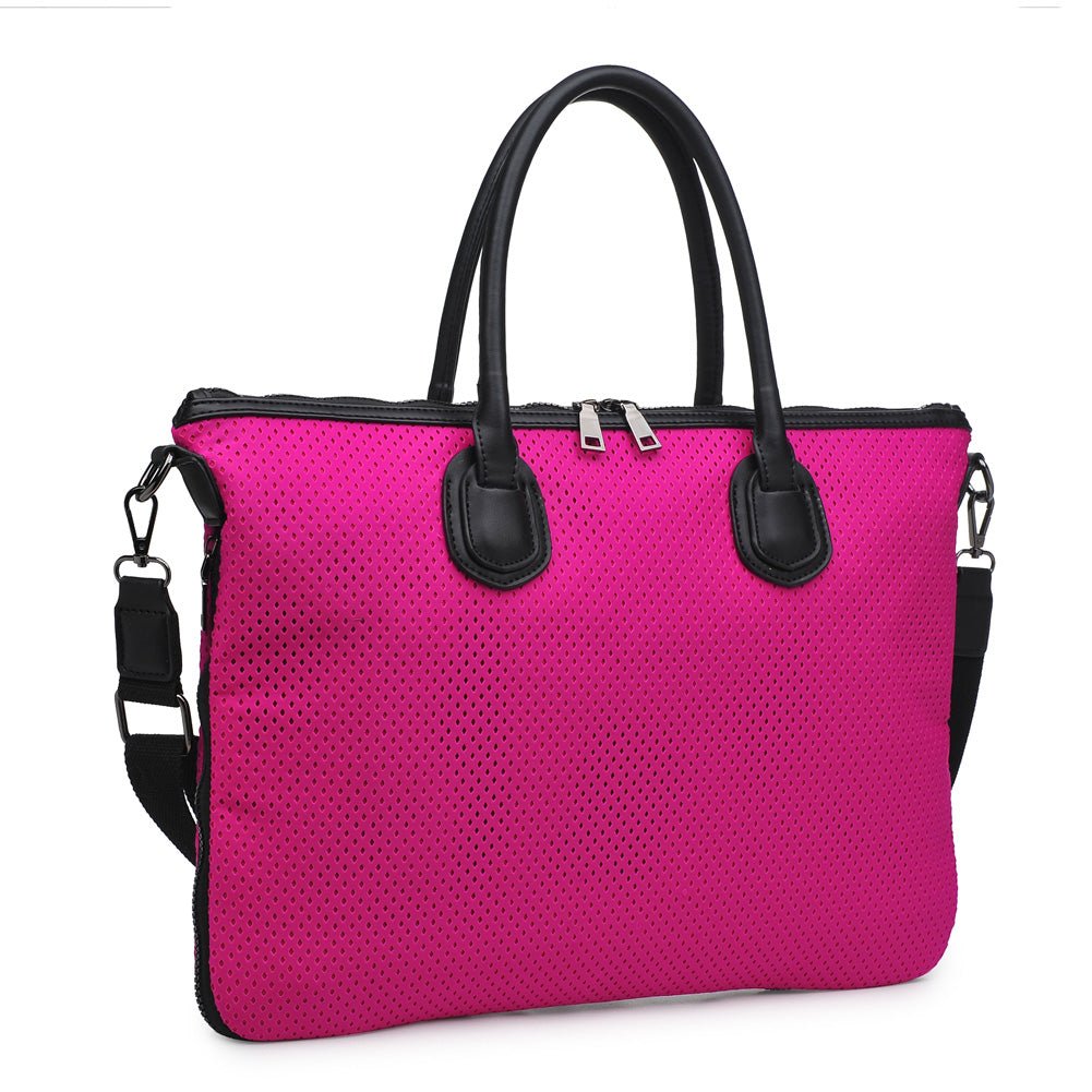 Woman wearing Fuchsia Sol and Selene High Impact Tote 841764102605 View 2 | Fuchsia