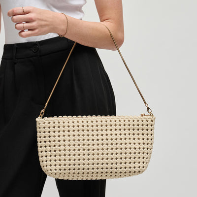 Woman wearing Cream Sol and Selene Eclipse Shoulder Bag 841764112888 View 1 | Cream