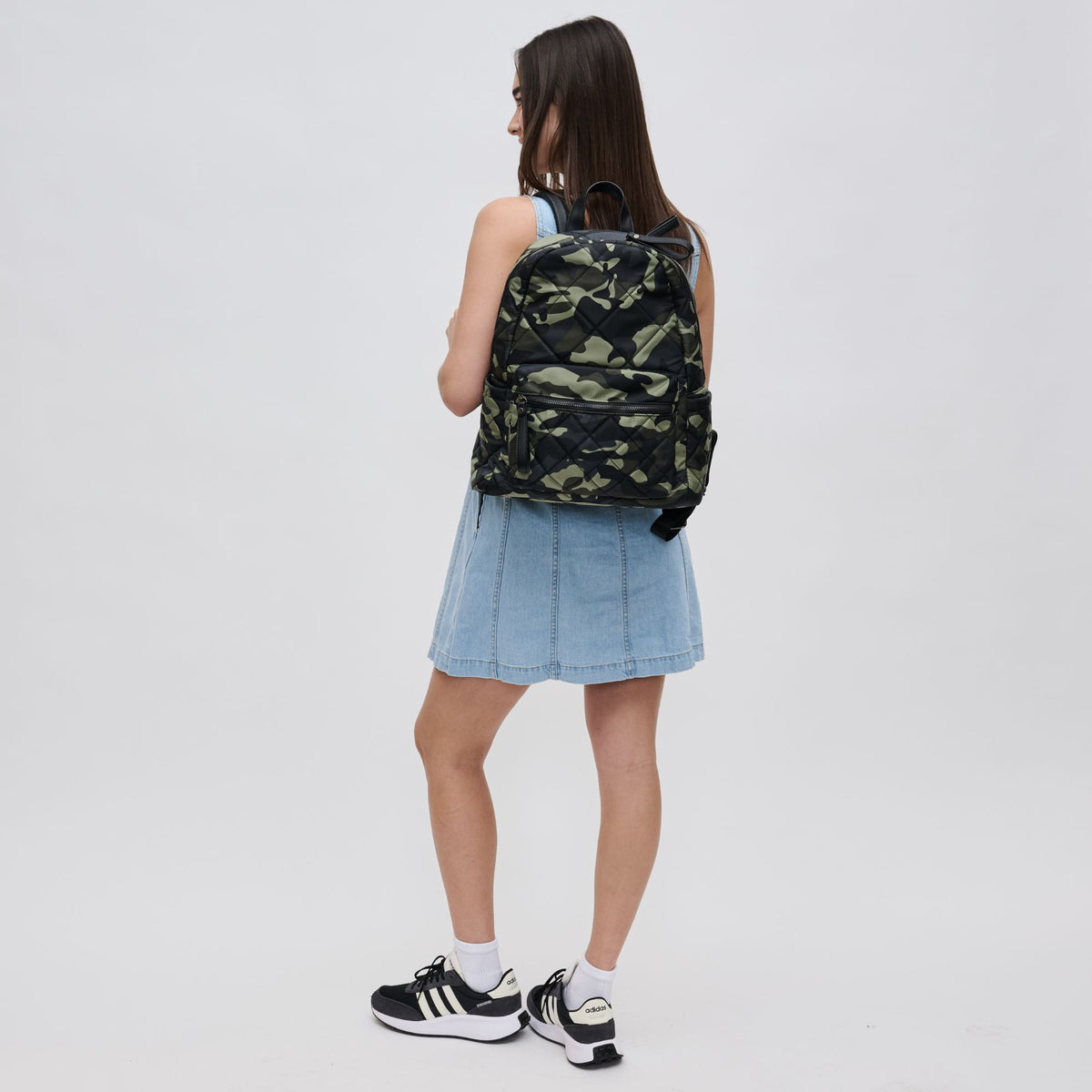 Woman wearing Camo Sol and Selene Motivator - Medium Backpack 841764103954 View 3 | Camo