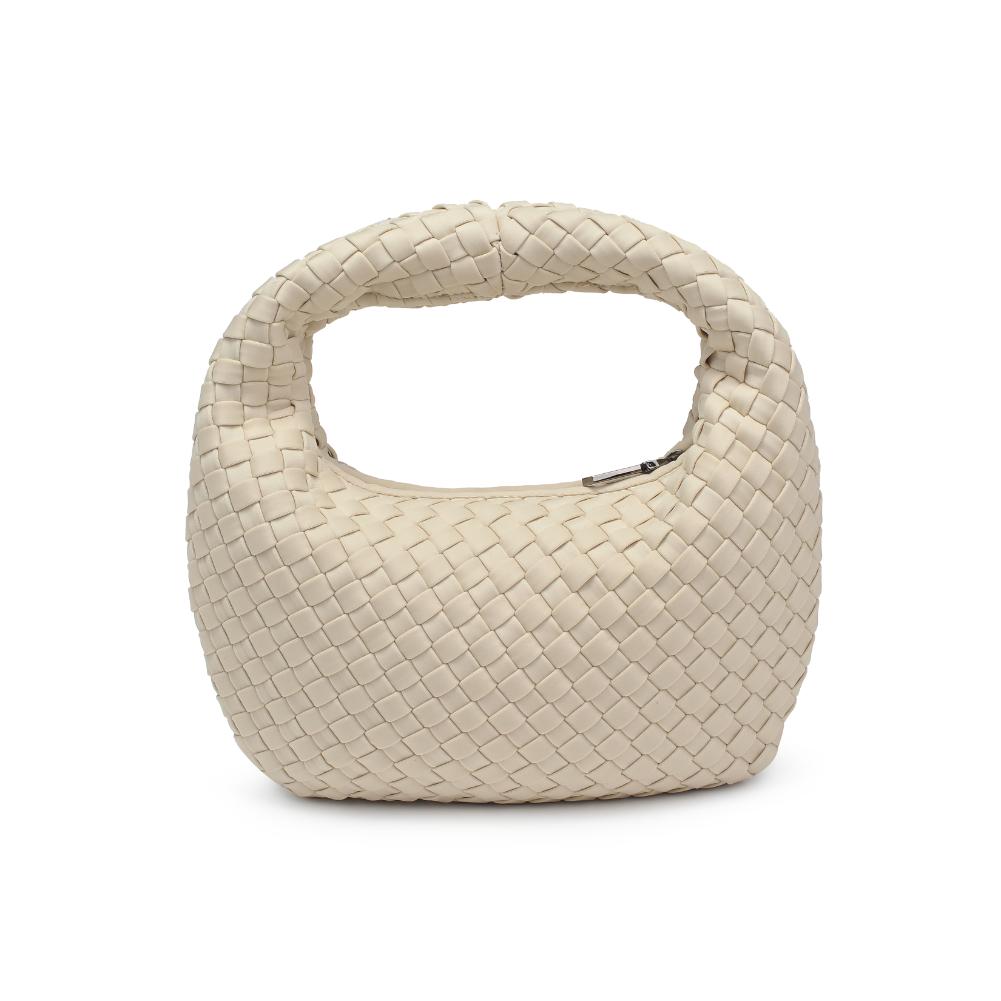 Woman wearing Cream Sol and Selene Dare to Dream - Small Woven Neoprene Clutch 841764111089 View 7 | Cream