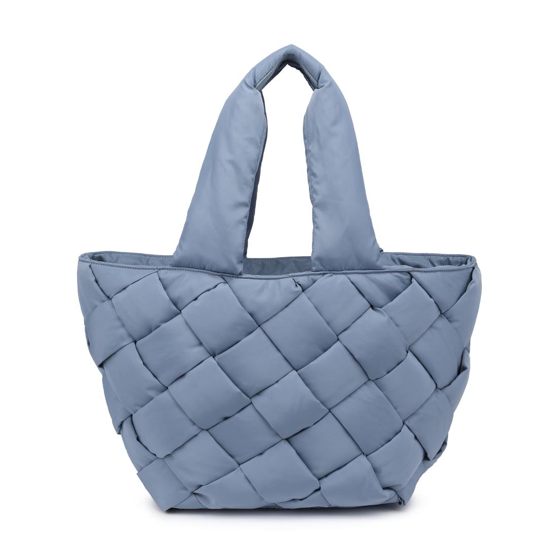 Woman wearing Slate Sky Sol and Selene Intuition East West Tote 841764111867 View 7 | Slate Sky