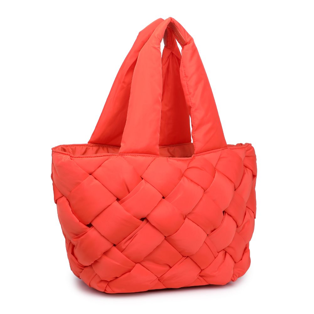 Woman wearing Tangerine Sol and Selene Intuition East West Tote 841764107310 View 6 | Tangerine